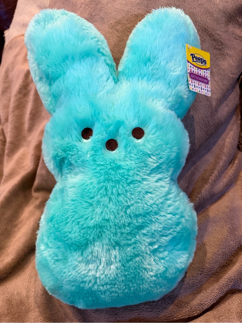 Peeps Shaggy Easter Bunny Rabbit Teal Green Stuffed 16” Plush New w/Tags!